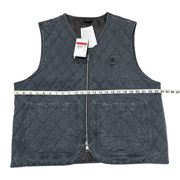 Nike Jordan Flight Heritage Insulated Vest Grey Black Men's Sz Large DV7565-010 - Picture 3 of 7